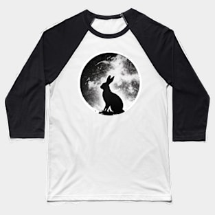 Lunar Rabbit , Black and White Baseball T-Shirt